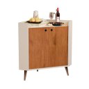 Ver imagem 3 de Aparador de Canto 4242 Cor Perola/Caramelo - Comprar Móveis em Casa