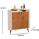 Ver imagem 2 de Aparador de Canto 4242 Cor Perola/Caramelo - Comprar Móveis em Casa