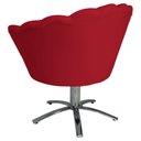 Ver imagem 3 de Poltrona Cadeira com Base Giratoria Cromado Pétala Suede Vermelho