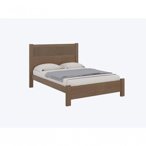 Cama Casal Ripado Primícia Plus 100% Mdf - D' Doro Castanho/ripado