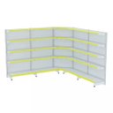 Ver imagem 1 de Gondola Parede 202 Fit Ate 4 Metros 1 Canto Branco 25b Pe Amarelo