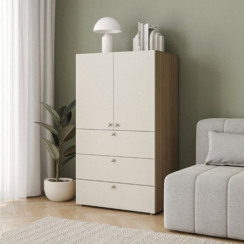 Módulo 70x120 2 Portas 3 Gavetas Frame CabeCasa MadeiraOriginals