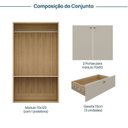 Ver imagem 3 de Módulo 70x120 2 Portas 3 Gavetas Frame CabeCasa MadeiraOriginals