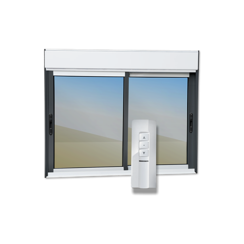 Janela Alu.Elite 2F.Móv.c/Pers.Integ.Mot.Cont.Rem 100x200 V.Ref.Mix Preto Brimak