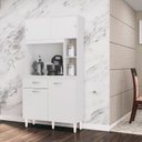 Ver imagem 2 de Armário para Cozinha Ambiente Kit Duda 90 Cm Branco – Poquema