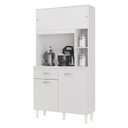 Ver imagem 1 de Armário para Cozinha Ambiente Kit Duda 90 Cm Branco – Poquema