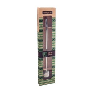Bomba de Chimarrão Aço Inox Liso com Rosca 23 cm ILEX