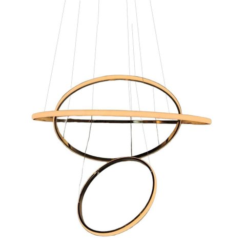 Luminaria Pendente 3 em 1 Led Aneis Arco Perfil Infinito Lustre Ajustavel Regulavel Sala de Jantar Q