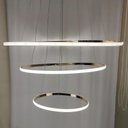 Ver imagem 7 de Luminaria Pendente 3 em 1 Led Aneis Arco Perfil Infinito Lustre Ajustavel Regulavel Sala de Jantar Q