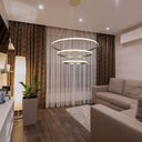 Ver imagem 5 de Luminaria Pendente 3 em 1 Led Aneis Arco Perfil Infinito Lustre Ajustavel Regulavel Sala de Jantar Q