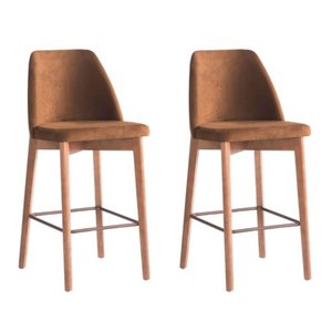 Kit 2 Banquetas Berlim Decorativa Gourmet,para Cozinha, Sala de Jantar ou Bancada-assento Tecido Mar