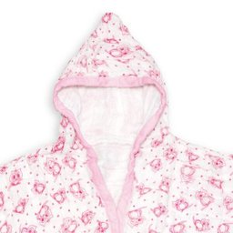 Roupão de Fralda Soft Premium Bebê com Capuz Coruja Rosa - 2