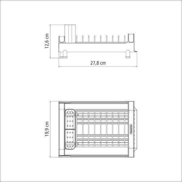 Escorredor de Louça em Aço Inox Compacto Grafite Plurale - 5