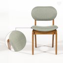 Ver imagem 6 de Kit 4 Cadeiras de Jantar Estofada Rafine Madeira Castanho Linho Verde