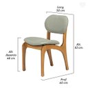Ver imagem 4 de Kit 4 Cadeiras de Jantar Estofada Rafine Madeira Castanho Linho Verde