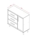 Ver imagem 7 de Cômoda Sapateira Mila 3 Gavetas 1 Porta Pés Retrô Moblis: Branco