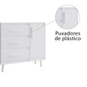 Ver imagem 5 de Cômoda Sapateira Mila 3 Gavetas 1 Porta Pés Retrô Moblis: Branco
