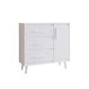 Ver imagem 4 de Cômoda Sapateira Mila 3 Gavetas 1 Porta Pés Retrô Moblis: Branco