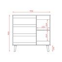 Ver imagem 6 de Cômoda Sapateira Mila 3 Gavetas 1 Porta Pés Retrô Moblis: Branco