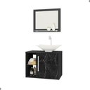 Ver imagem 4 de Gabinete com Espelheira para Banheiro Vila Roma 1 Porta 1 Prateleira MDP 60cm Preto Fosco