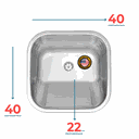 Ver imagem 4 de Tanque Inox 40X40 Fosco - Sobrepor E Embutir +Válvula