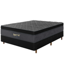 Ver imagem 1 de Cama Box Preta + Colchão Casal Suport Gel Molas Ensacadas Euro Pillow 138x188x75cm - Macio