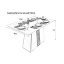 Ver imagem 5 de Mesa de Sala Jantar Italia C/tampo Madeirado Vidro Curvo 170x90cm Cedro/off White - Dj Móveis
