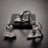 Escultura Yoga Prata Em Porcelana 19cm Decoração Mart - 2
