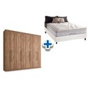 Ver imagem 1 de Cama Box Casal + Colchão American Herval + Guarda Roupa Master Vip 8.4 Atacama