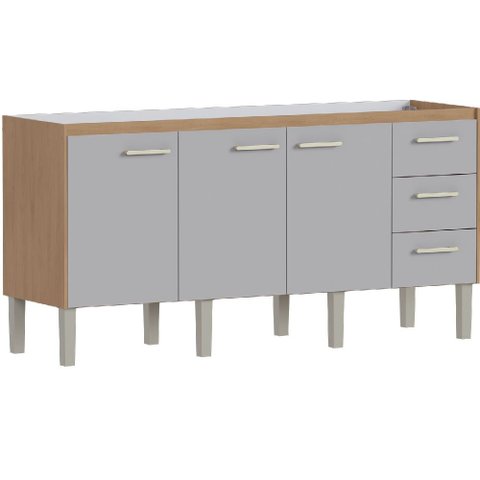Gabinete Madeira Ibis 1,74 Metros Jequitibá Nude para Pia 1,80 Metros- P103638 - Cozimax
