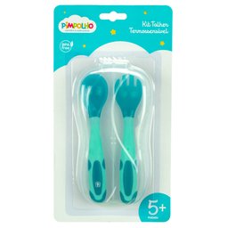 Kit Talher Colher/ Garfo Flexível Termossensível Azul Pimpolho:azul - 4