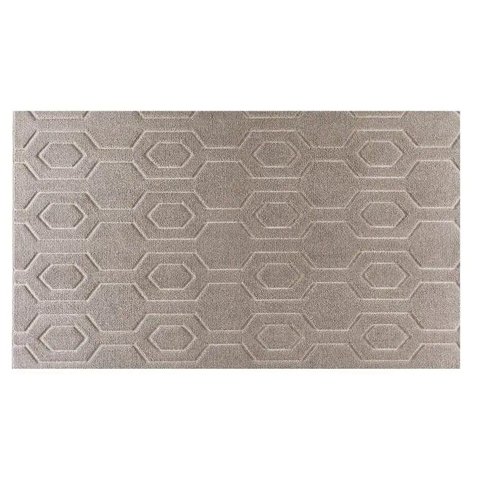 Tapete Atlanta Alto Relevo Antiderrapante 140x200cm Corttex - Geométrico 2 Marrom Claro