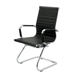 Cadeira Fixa Interlocutor Charles Eames Esteirinha Preta - 1