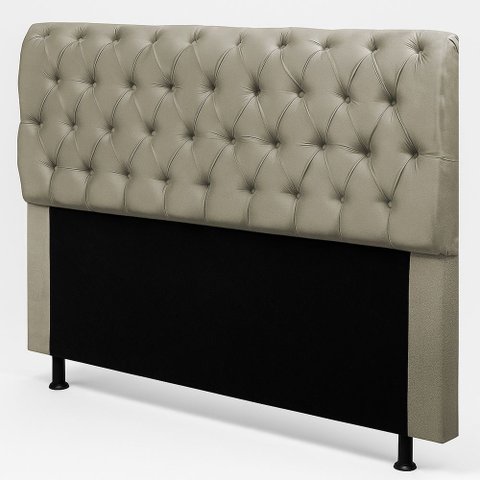 Cabeceira Cama Box Queen Size Sarah 160cm com Frame Suede Bege - Desk Design