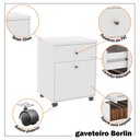 Ver imagem 5 de Conjunto Escritório Office 4 Peças Mesa Gaveteiro Armário Buffet Berlin - Vianossa - Branco