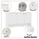 Ver imagem 4 de Conjunto Escritório Office 4 Peças Mesa Gaveteiro Armário Buffet Berlin - Vianossa - Branco