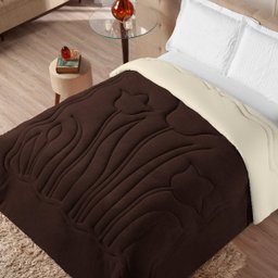 Coberdrom Edredom Queen Dupla Face Manta Microfibra Tabaco - 2