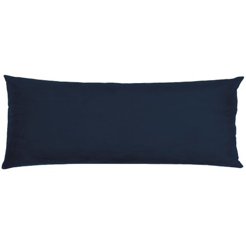 Travesseiro De Corpo Body Pillow Veludo 40x130cm Azul Marinho - Somente capa