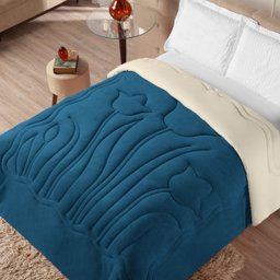 Coberdrom Edredom Queen Manta Toque Áustria Azul Petróleo - 2