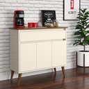 Ver imagem 1 de Aparador Brisbane Villa de Toscana 3 Portas 1 Gaveta MDF MDP 93cm Off White Freijó EJ Móveis