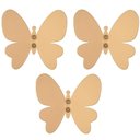 Ver imagem 1 de Kit 3 Cabideiros Borboleta Dourada Ganchos de Parede Decorar Organizar Acessórios Roupas