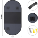 Ver mais imagens de Espelho Decorativo Oval Lopazzi 150x50cm com Moldura de Alumínio Preto para Quarto e Sala