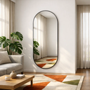 Ver imagem 6 de Espelho Decorativo Oval Lopazzi 150x50cm com Moldura de Alumínio Preto para Quarto e Sala