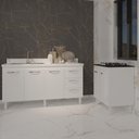 Ver imagem 6 de Cozinha Balcão Armário Gabinete de Pia 150 Cm Deise e Balcão Fran para Fogão Cooktop 4 Bocas