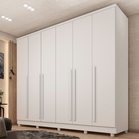 Guarda Roupa Sevila com 6 Portas 8 Gavetas e 10 Pés Inclusos Tcil