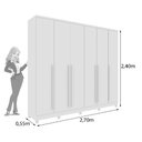 Ver imagem 4 de Guarda Roupa Sevila com 6 Portas 8 Gavetas e 10 Pés Inclusos Tcil