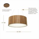 Ver imagem 2 de Luminária Decorativa Madeira Pendente Redondo Dunas 45cm