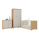 Ver imagem 2 de Quarto de Bebê Completo com Berço Americano 3 em 1 Allegra Multimóveis Mp4590 Madeirado/off White