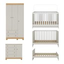 Ver mais imagens de Quarto de Bebê Completo com Berço Americano 3 em 1 Allegra Multimóveis Mp4590 Madeirado/off White