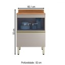 Ver imagem 3 de Balcão de Cozinha 60,1 Cm Proença 1 Porta 1 Gaveta 100% Mdf Nogueira/nude - Demóbile